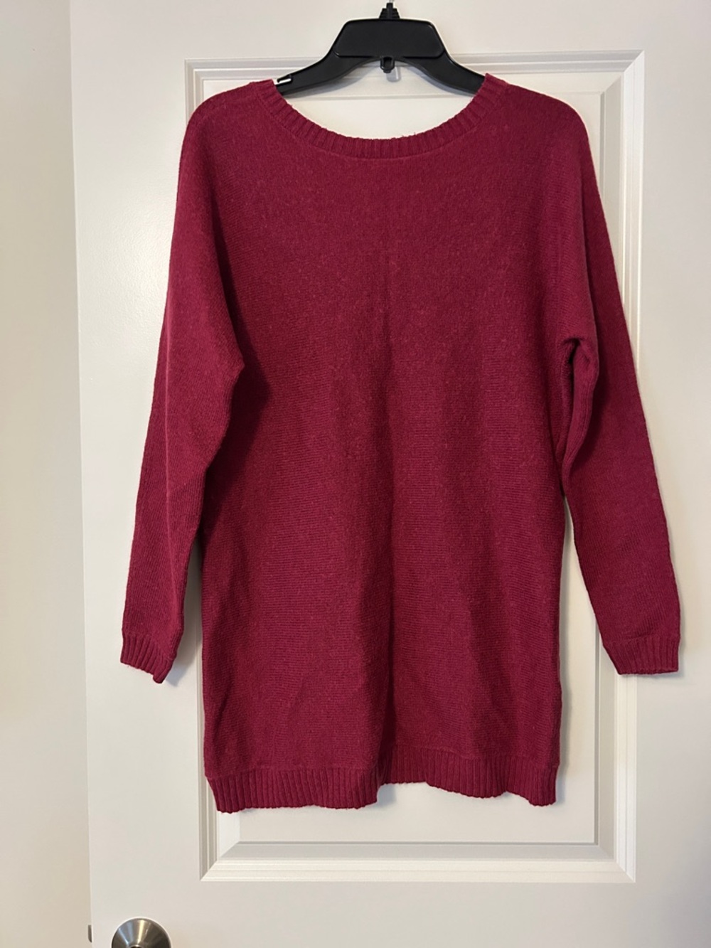 Caslon Women’s Crewneck Longline Sweater - Raspberry